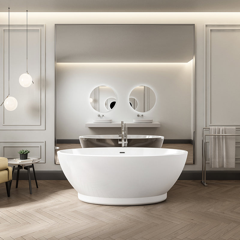 Charlotte Edwards Shard Freestanding Bath Contemporary Double Ended In White