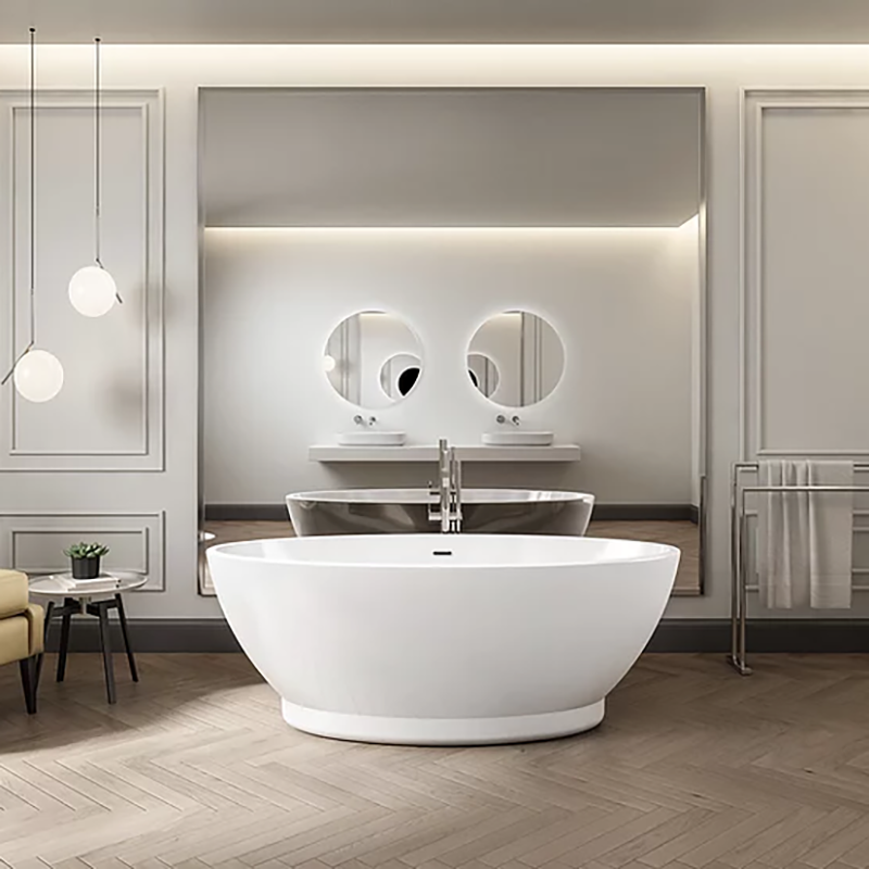 Charlotte Edwards Shard Freestanding Bath Contemporary Double Ended In White