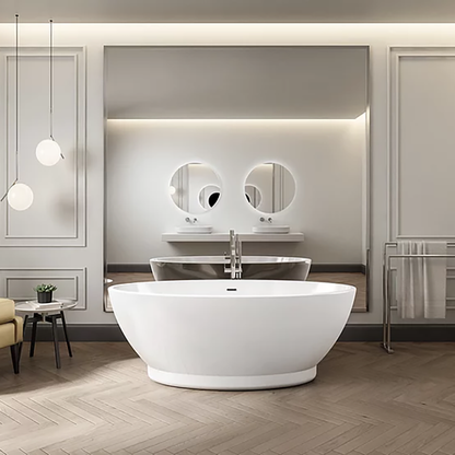 Charlotte Edwards Shard Freestanding Bath Contemporary Double Ended In White