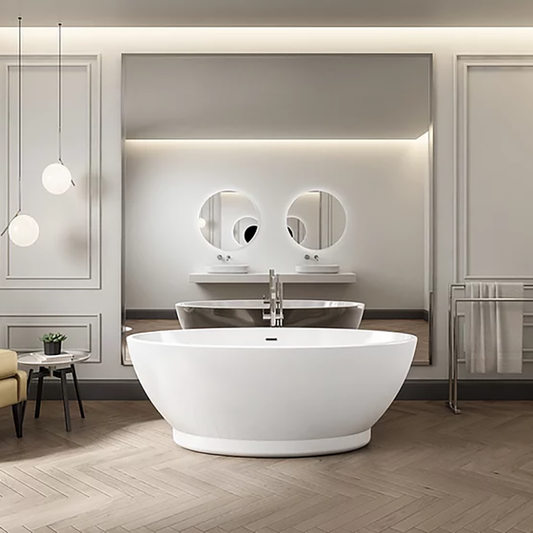 Charlotte Edwards Shard Freestanding Bath Contemporary Double Ended In White