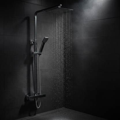 TB Plumb Essential Square Thermostatic Overhead shower kit with SS Head (0126)