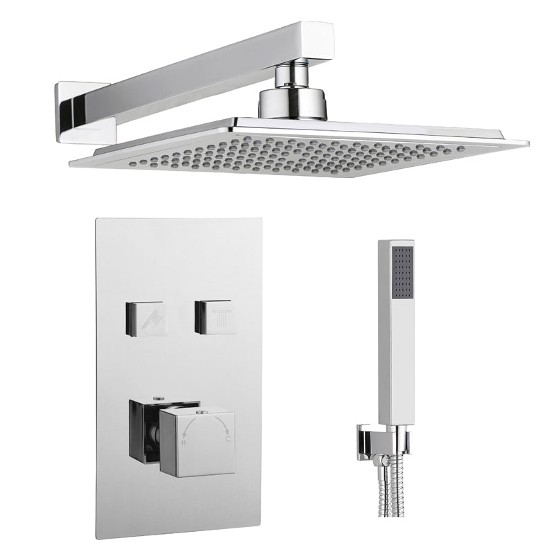 TB Twin Push Button Concealed Overhead Shower Kit WRAS Approved Materials
