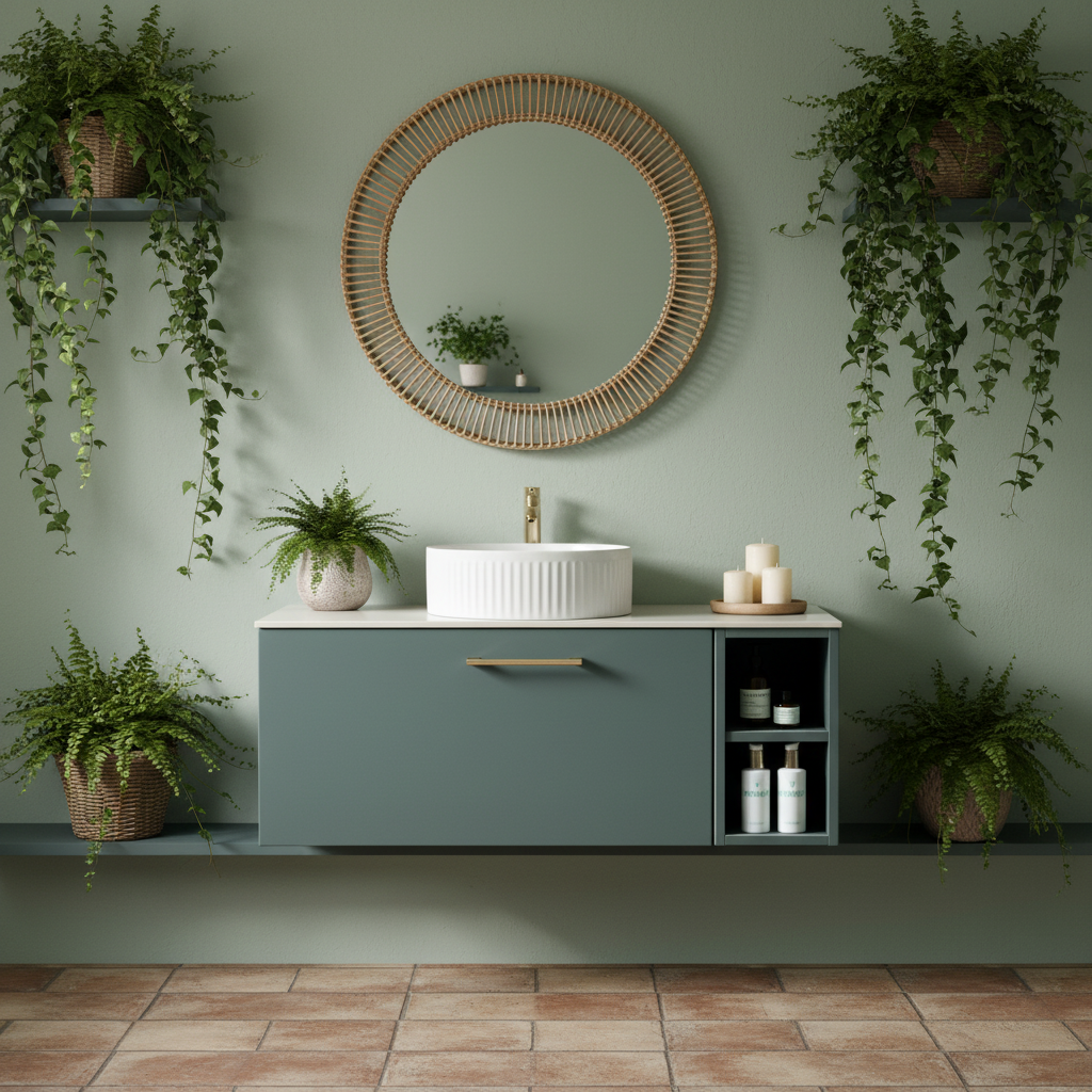 TB Piatta 800mm Wall Hung Vanity Side Storage & Sintered Countertop