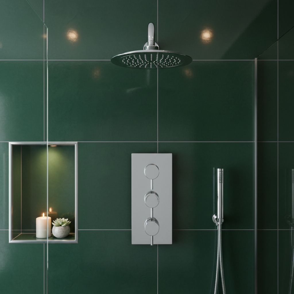 TB Round  Concealed Thermostatic 3 Handle 2 Way Shower Kit (Wall) - (0013)