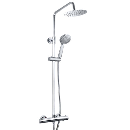 TB Plumb Essentials Round Thermostatic Overhead Shower Kit